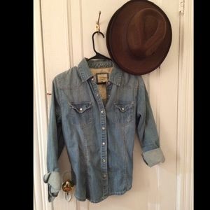Denim button down